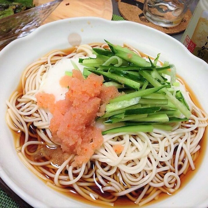 ごま油がアクセント☆明太とろろ素麺